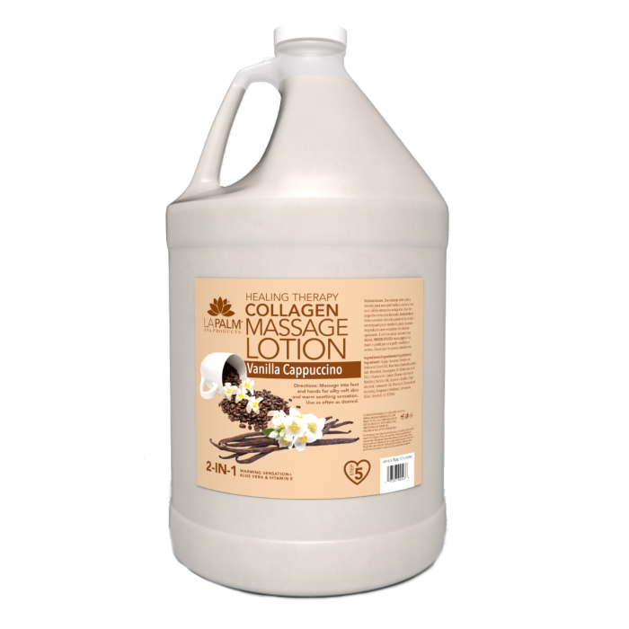 La Palm Healing Therapy Collagen Massage Lotion Vanilla Cappuccino - 1 Gallon