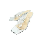 Mach & Mach French Triple Bow Pvc Mule 95mm Silver - Size 40