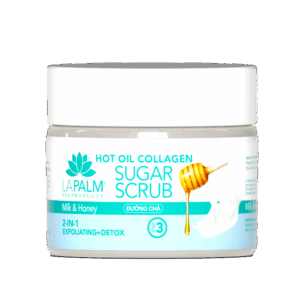 La Palm Hot Oil Collagen Sugar Scrub Milk & Honey - 12 Oz