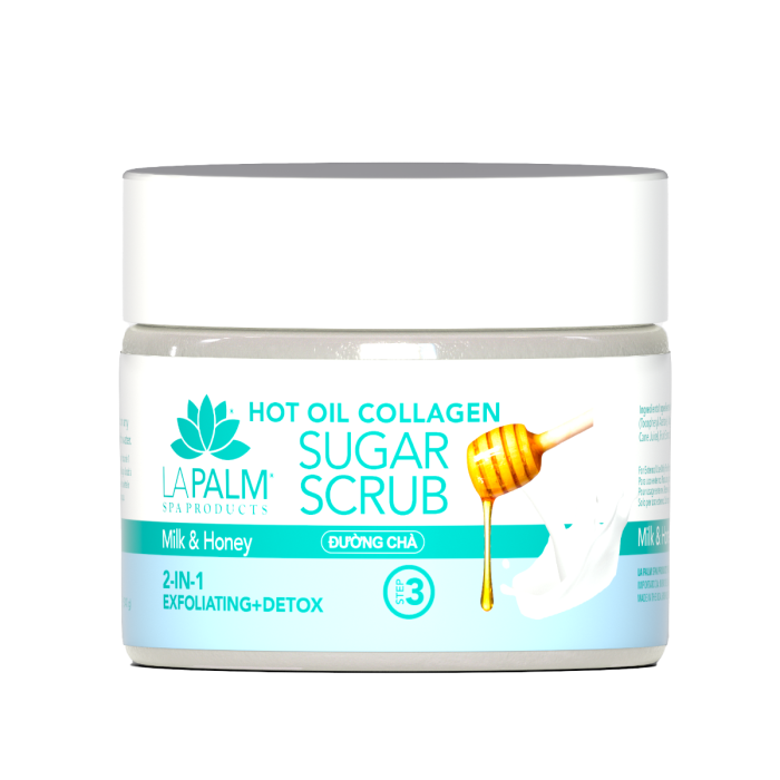 La Palm Hot Oil Collagen Sugar Scrub Milk & Honey - 12 Oz