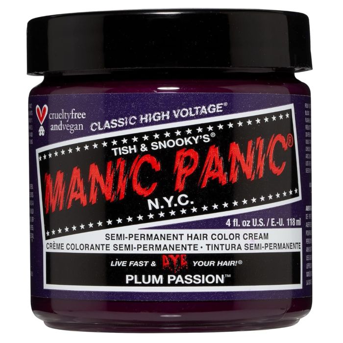 Manic Panic Semi-Permanent Hair Color Cream, Plum Passion - 4 Oz