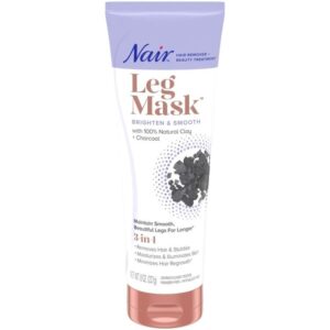 Nair Hair Remover Beauty Treatment Natural Clay + Charcoal Leg Mask - 8 Oz