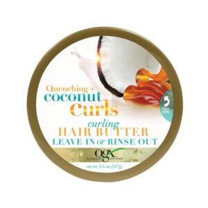 OGX Quenching + Coconut Curls Curling Hair Butter Deep Moisture Leave-in Hair Mask - 6.6 Oz