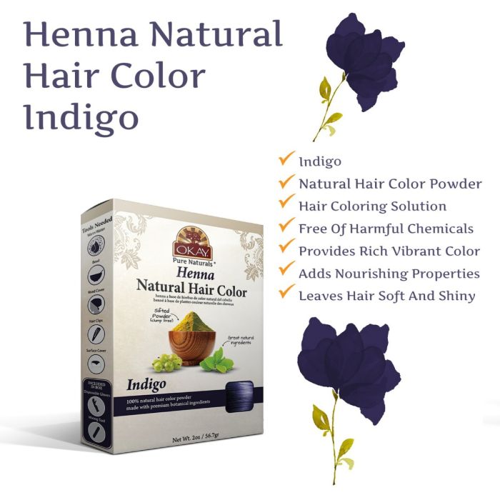 Okay Pure Naturals Henna Natural Hair Color, Indigo - 2 Oz - Image 4