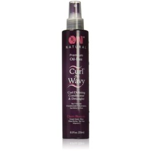 On Natural On Curl -n- Wavy Curl Defining Conditioner & Detangler, Cherry Blossom - 8 Oz