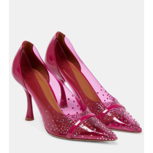 Malone Souliers Joan 90 Crystal Embellished & PVC Pink Pump