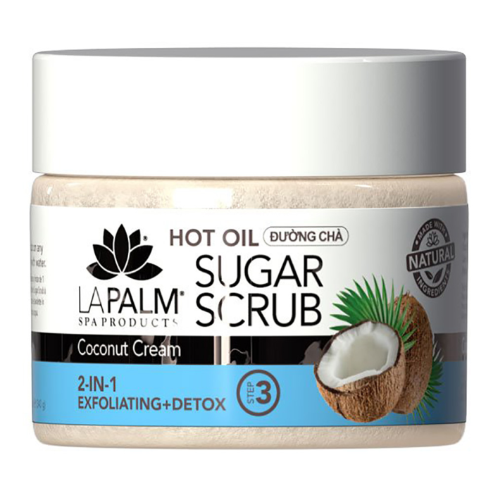 La Palm Hot Oil Collagen Sugar Scrub Coconut Cream - 12 Oz