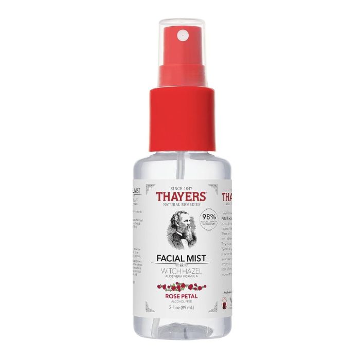Thayers Trial Size Rose Petal Witch Hazel Facial Mist With Aloe Vera Toner - 3 Oz