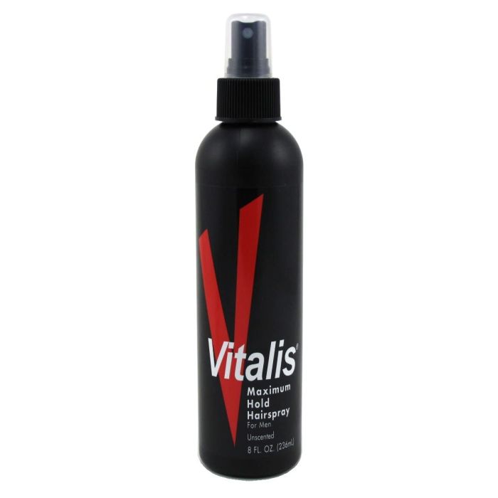 Vitalis Maximum Hold Hairspray For Men, Unscented - 8 Oz